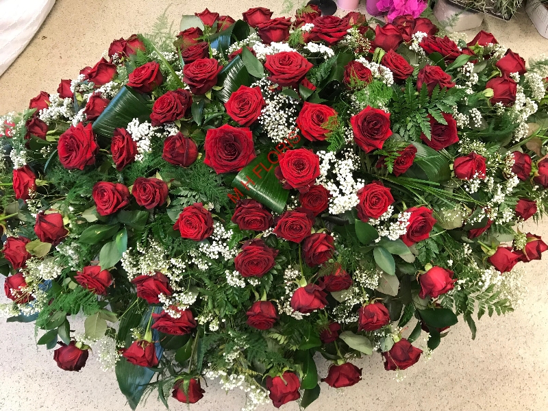 Red Rose Coffin Spray