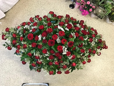 Red Rose Coffin Spray